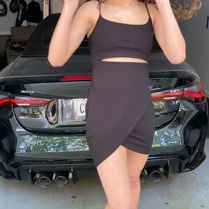 Lulu's Black Mini Dress with Cut-Out